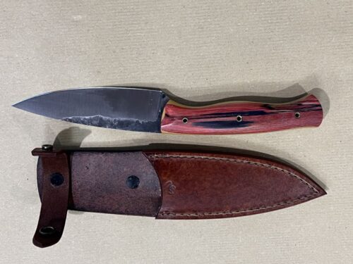 couteau artisanal à lame fixe forgée par Thierry Boccoz "Point Break"