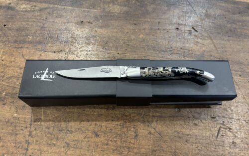 Couteau Laguiole Lame Satinée et manche en calcéon noir