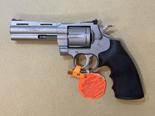 revolver COLT PYTHON Inox brossé calibre 45 ACP canon de 4.25" crosse caoutchouc
